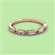 2 - kelli Baguette Diamond and Round Rhodolite Garnet Milgrain Wedding Band 