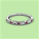 2 - kelli Baguette Diamond and Round Ruby Milgrain 11 Stone Wedding Band 