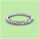 2 - kelli Baguette Diamond and Round Pink Sapphire Milgrain Wedding Band 