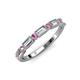 3 - kelli Baguette Diamond and Round Pink Sapphire Milgrain Wedding Band 