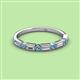 2 - kelli Baguette Diamond and Round Blue Topaz Milgrain 11 Stone Wedding Band 