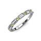 3 - kelli Baguette Diamond and Round Peridot Milgrain Wedding Band 