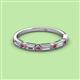2 - kelli Baguette Diamond and Round Rhodolite Garnet Milgrain Wedding Band 