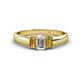 1 - Sharon 6x4 mm Emerald Cut Diamond and Citrine Trellis Three Stone Engagement Ring 