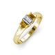 3 - Sharon 6x4 mm Emerald Cut Diamond and Citrine Trellis Three Stone Engagement Ring 