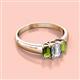 2 - Sharon 6x4 mm Emerald Cut Diamond and Peridot Trellis Three Stone Engagement Ring 