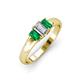 3 - Sharon 6x4 mm Emerald Cut Diamond and Emerald Trellis Three Stone Engagement Ring 