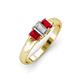3 - Sharon 6x4 mm Emerald Cut Diamond and Ruby Trellis Three Stone Engagement Ring 