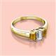 2 - Sharon 6x4 mm Emerald Cut Diamond and Citrine Trellis Three Stone Engagement Ring 
