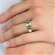 5 - Sharon 6x4 mm Emerald Cut Diamond and Peridot Trellis Three Stone Engagement Ring 