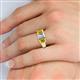 5 - Sharon 6x4 mm Emerald Cut Diamond and Yellow Sapphire Trellis Three Stone Engagement Ring 