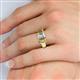 5 - Sharon 6x4 mm Emerald Cut Diamond and Citrine Trellis Three Stone Engagement Ring 
