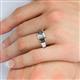 5 - Sharon 6x4 mm Emerald Cut Diamond and Smoky Quartz Trellis Three Stone Engagement Ring 
