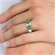 5 - Sharon 6x4 mm Emerald Cut Diamond and Peridot Trellis Three Stone Engagement Ring 