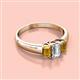 2 - Sharon 6x4 mm Emerald Cut Lab Grown Diamond and Citrine Trellis Three Stone Engagement Ring 