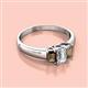 2 - Sharon 6x4 mm Emerald Cut Lab Grown Diamond and Smoky Quartz Trellis Three Stone Engagement Ring 