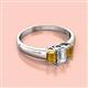 2 - Sharon 6x4 mm Emerald Cut Lab Grown Diamond and Citrine Trellis Three Stone Engagement Ring 