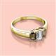 2 - Sharon 6x4 mm Emerald Cut Lab Grown Diamond and Smoky Quartz Trellis Three Stone Engagement Ring 