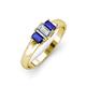 3 - Sharon 6x4 mm Emerald Cut Lab Grown Diamond and Blue Sapphire Trellis Three Stone Engagement Ring 