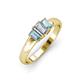 3 - Sharon 6x4 mm Emerald Cut Lab Grown Diamond and Aquamarine Trellis Three Stone Engagement Ring 