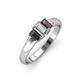 3 - Sharon 6x4 mm Emerald Cut Lab Grown Diamond and Lab Created Alexandrite Trellis Three Stone Engagement Ring 
