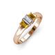 3 - Sharon 6x4 mm Emerald Cut Lab Grown Diamond and Citrine Trellis Three Stone Engagement Ring 