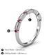 4 - kelli Baguette Diamond and Round Ruby Milgrain 11 Stone Wedding Band 