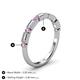 4 - kelli Baguette Diamond and Round Pink Sapphire Milgrain Wedding Band 