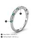 4 - kelli Baguette Diamond and Round Emerald Milgrain Wedding Band 