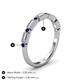 4 - kelli Baguette Diamond and Round Blue Sapphire Milgrain 11 Stone Wedding Band 