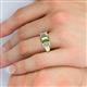 5 - Sharon 6x4 mm Emerald Cut Peridot and Lab Grown Diamond Trellis Three Stone Engagement Ring 