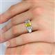 5 - Sharon 6x4 mm Emerald Cut Yellow Sapphire and Lab Grown Diamond Trellis Three Stone Engagement Ring 