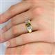 5 - Sharon 6x4 mm Emerald Cut Citrine and Lab Grown Diamond Trellis Three Stone Engagement Ring 