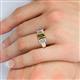 5 - Sharon 6x4 mm Emerald Cut Citrine and Lab Grown Diamond Trellis Three Stone Engagement Ring 