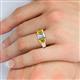 5 - Sharon 6x4 mm Emerald Cut Lab Grown Diamond and Yellow Sapphire Trellis Three Stone Engagement Ring 