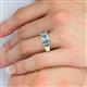 5 - Sharon 6x4 mm Emerald Cut Lab Grown Diamond and Aquamarine Trellis Three Stone Engagement Ring 