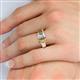 5 - Sharon 6x4 mm Emerald Cut Lab Grown Diamond and Citrine Trellis Three Stone Engagement Ring 