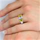5 - Sharon 6x4 mm Emerald Cut Lab Grown Diamond and Yellow Sapphire Trellis Three Stone Engagement Ring 