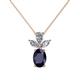 1 - Rayen Blue Sapphire and Diamond Slider Pendant 