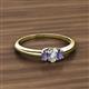 2 - Louisa 6x4 mm Oval Cut Diamond and Iolite Trellis Three Stone Engagement Ring 