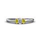 1 - Louisa 6x4 mm Oval Cut Diamond and Yellow Sapphire Trellis Three Stone Engagement Ring 