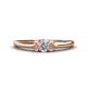 1 - Louisa 6x4 mm Oval Cut Diamond and Morganite Trellis Three Stone Engagement Ring 
