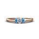 1 - Louisa 6x4 mm Oval Cut Diamond and Blue Topaz Trellis Three Stone Engagement Ring 