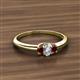 2 - Louisa 6x4 mm Oval Cut Diamond and Red Garnet Trellis Three Stone Engagement Ring 