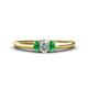 1 - Louisa 6x4 mm Oval Cut Diamond and Emerald Trellis Three Stone Engagement Ring 