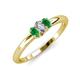 3 - Louisa 6x4 mm Oval Cut Diamond and Emerald Trellis Three Stone Engagement Ring 