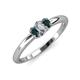 3 - Louisa 6x4 mm Oval Cut Diamond and London Blue Topaz Trellis Three Stone Engagement Ring 