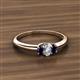 2 - Louisa 6x4 mm Oval Cut Diamond and Blue Sapphire Trellis Three Stone Engagement Ring 