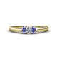 1 - Louisa 6x4 mm Oval Cut Diamond and Tanzanite Trellis Three Stone Engagement Ring 