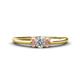 1 - Louisa 6x4 mm Oval Cut Diamond and Morganite Trellis Three Stone Engagement Ring 
